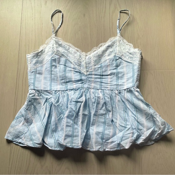 Blue Peplum Top - Picture 1 of 2